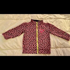 RBX Girls Pink Leopard Print Jacket Zip Sz 4T